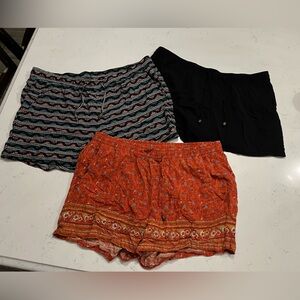 3 pairs of Old Navy Drawstring Shorts, each identical except print, size large